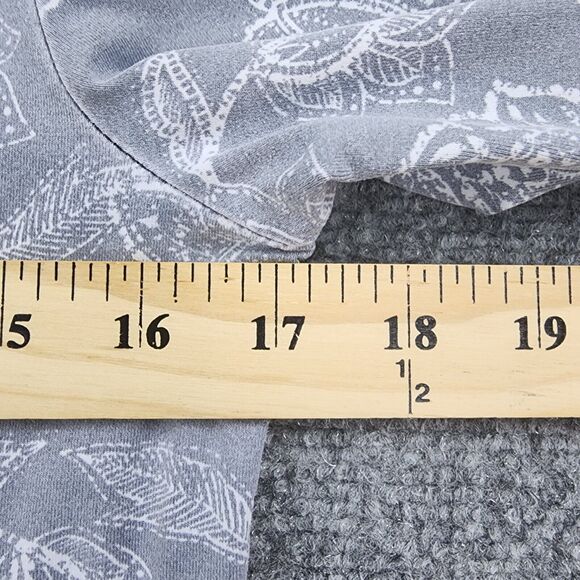 Hang Ten Rash Guard Womens Small Gray Floral Long Sleeve Stretch Zip Pocket Surf - Picture 5 of 16